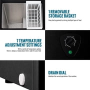 3.5 Cubic Chest Freezer, Compact Deep Freezer with Top Open Door and Removable Storage Basket, 7 Gears Temperature Control, Energy Saving, for Office Dorm or Apartment
