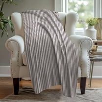 Djunllk Double Layer Throw Blanket for Couch - 39" x 59" Raschel Striped Soft Blanket, Lightweight Fuzzy Throw Blankets for Bed, All Year Round Bed Blanket Home Decor, Gray
