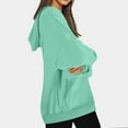 thumbnail image 6 of Otntypg Plus Size Hoodies for Women Lightweight Casual Fall Long Sleeve Drawstring Hooded Pullover Tops Trendy Solid Color Oversized Basic Athletic Sweatshirts with Pockets Mint Green S, 6 of 10
