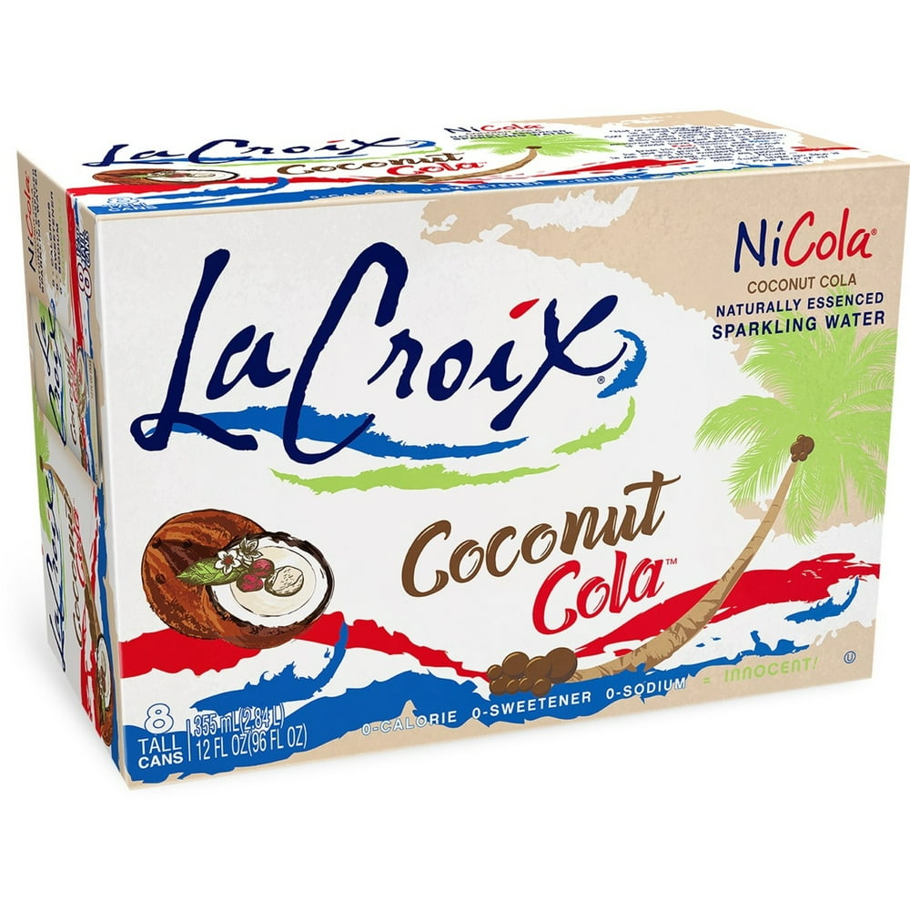 LaCroix NiCola Coconut Cola Sparkling Water 8pk/12 fl oz Slim Cans, 8