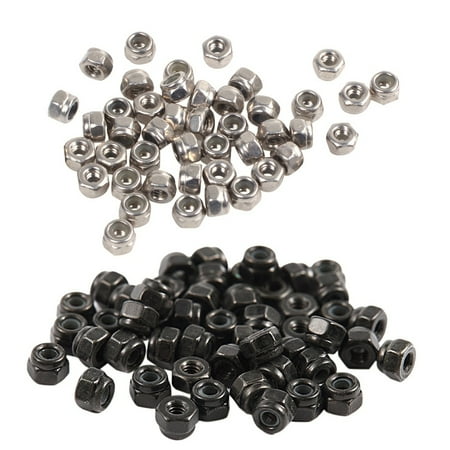 

100Pcs M2 Zinc Plated Self-Locking Nylon Insert Hex Lock Nuts 50Pcs Black & 50Pcs Silver