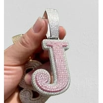 2.50Ct Round Cut Real Moissanite Customize Letter Pendant 14K White Gold Plated| Real Moissanite Pendant | Unique Birthday Jewelry Gift