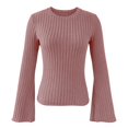 thumbnail image 6 of Likimi Womens T Shirts Crew Neck Solid Color Long Sleeve Tops For Women Casual Pullover Size Xl, 6 of 7
