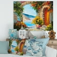 thumbnail image 2 of Designart ' House With Colorful Flowers Near The Sea Summer Season ' Nautical & Coastal Canvas Wall Art Print, 2 of 4