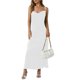 thumbnail image 1 of Maxi Vestido Formal para las Mujeres Satín Cuello de Vaca Correa de Espagueti Color Sólido Elegante Vestido Ajustado, Vestido de Noche de Poliéster Suave, 1 of 7