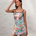 thumbnail image 3 of Ladies Elegant Sling Sleeveless Sexy Dress flowers, 3 of 6