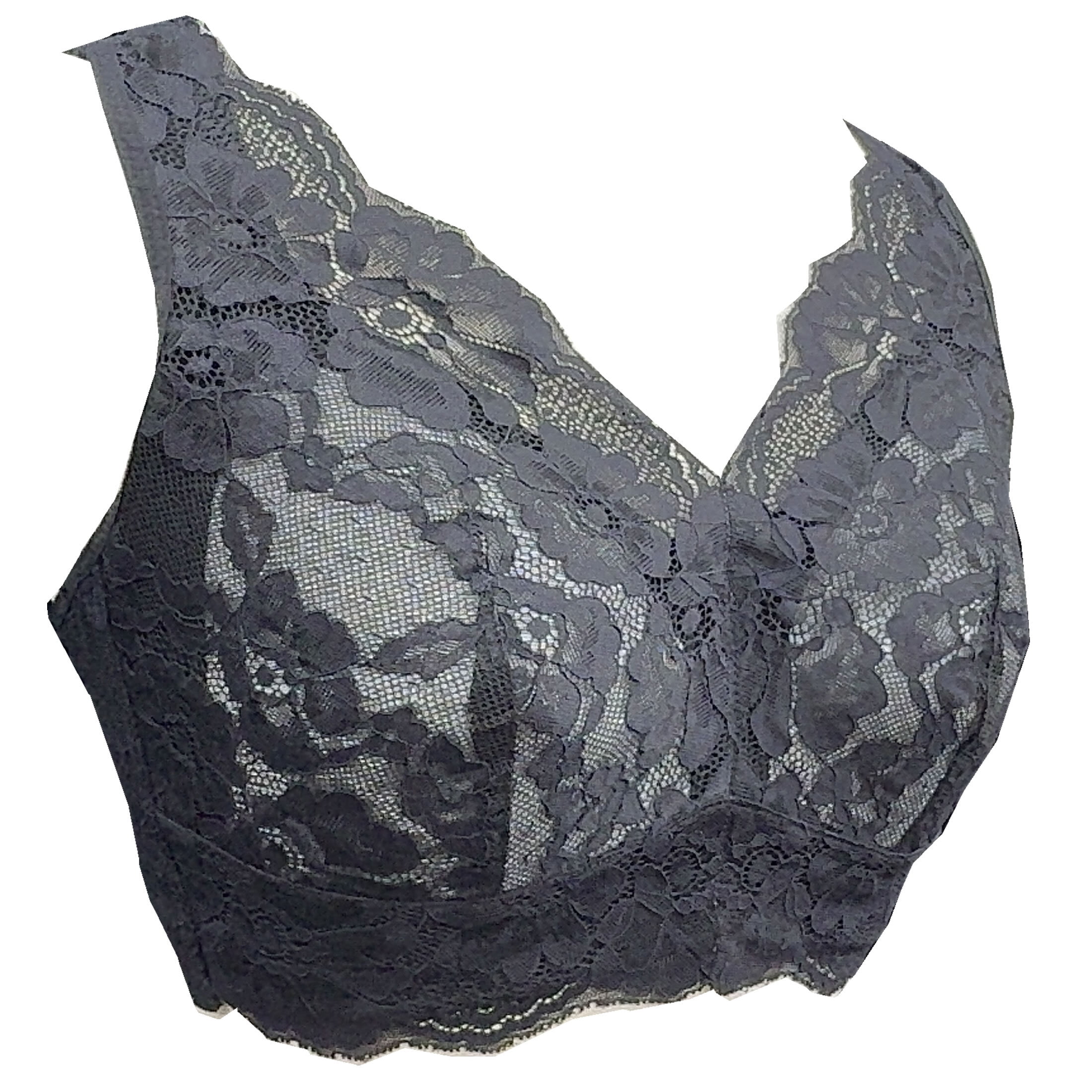 BIMEI Women's Mastectomy Pockets Wireless Post-Surgery Plus Size Full Coverage Everyday Bra 2461,Black,36C