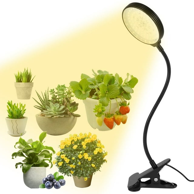 78 LEDs Plant Grow Light 15W IP65 Waterproof Grow Lamp with Timer 5 Dimmable Levels 360° Adjustable Gooseneck Grow Light Full Spectrum Plant Lights
