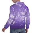 thumbnail image 3 of KLL Snowfall Sky White Purple Print Mens Hoodie Long Sleeve Casual Pullover Hooded Sweatshirt Fashion Drawstring Hoodies with Pocket-X-Large, 3 of 6