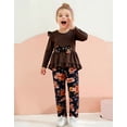 thumbnail image 4 of Lanbubble 1-5Y Toddler Girl 2-Piece Outfits Set Long Sleeve Ruffle Hem Top Floral Pants Fall Winter Kids Girl Clothes, 4 of 10