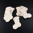 thumbnail image 3 of 10pcs Wooden Embellishments Christmas Decoration Stocking Pattern Pendant with Hemp Ropes, 3 of 6