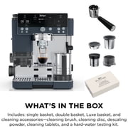 Ninja Luxe Café Premier Espresso Machine & Drip Coffee Maker, Rapid Cold Brew, Integrated Grinder, Assisted Tamper, Hands-Free Frother for Cappuccinos, Lattes, Dairy or Non-Dairy, ES601CY Cyberspace