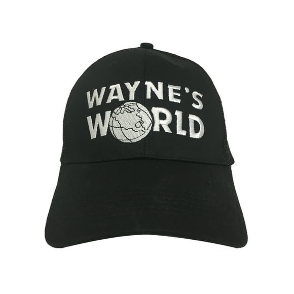 Black Wayne's World Trucker Hat Costume Movie Cap Mike Myers Campbell SNL Movie
