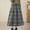 *C-Gray, variant on ClodeEU Womens Fall Winter Warm Plaid Wool Skirt ,High Elastic Waist A Line Pleated Wool Tartan Long Skirts B-Coffee,Womens Plus M