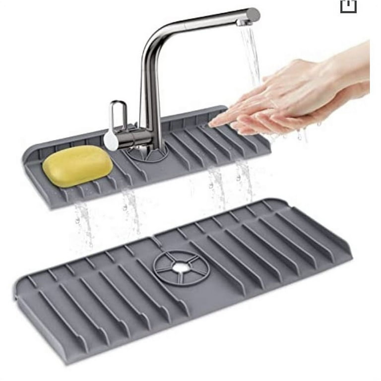 1 Pcs Silicone Sink Mat Drain Mat Multifunctional Wash Basin Mat,gray