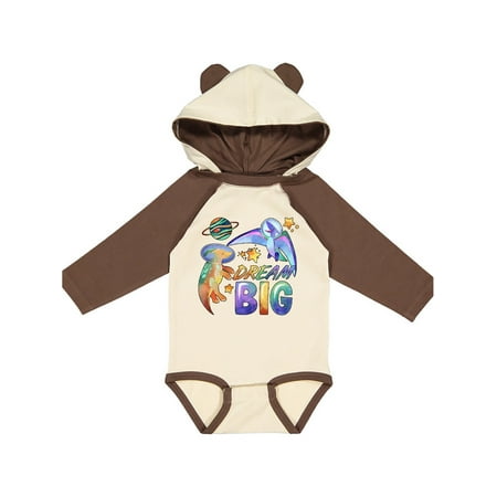 

Inktastic Dream Big Cute Space Dinosaurs Gift Baby Boy or Baby Girl Long Sleeve Bodysuit