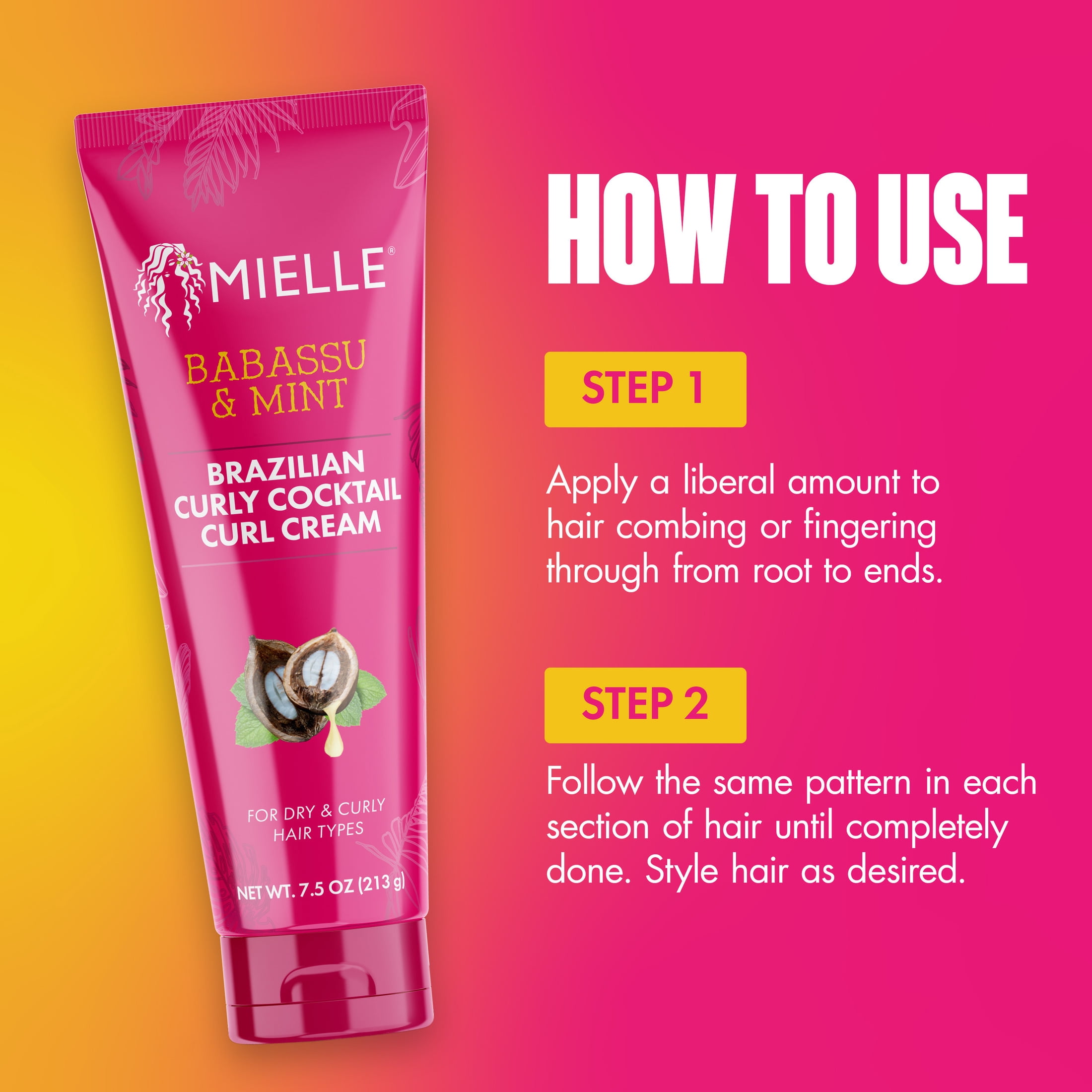 Mielle Babassu Brazilian Curly Cocktail Curl Cream - 7.5 oz