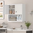 thumbnail image 5 of Garage Wall Cabinet with Locking Doors and Adjustable Shelf, Metal Wall Cabinet, Floating Upper Storage Cabinet (White), 5 of 8