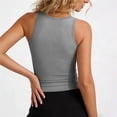 thumbnail image 3 of AKOEE Tank Tops with Shelf Bra for Women Slim Fitted Sleeveless Tanks Yoga Casual Base Tees Removable Pads (M, Gray), 3 of 5