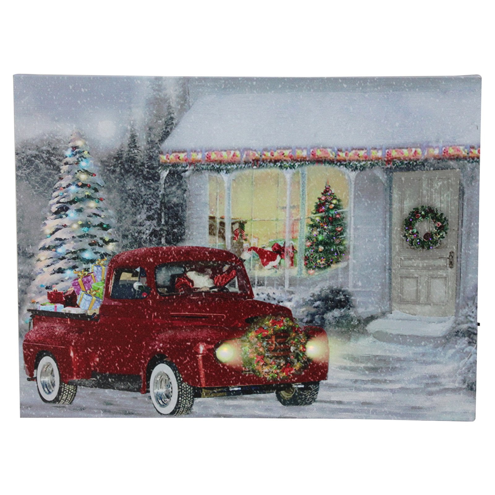 Northlight LED Retro Red Truck Christmas Wall Art