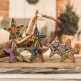 thumbnail image 2 of NOVICA Ceramic ornaments, 'Holiday Stars' (set of 6), 2 of 6