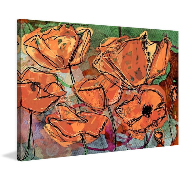 Sketch Cadmium Orange Painting Print on Wrapped Canvas