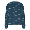 thumbnail image 3 of WRKEKC Botanical Print French Wool Plush Jacket Button Front Fall Winter Soft Coat with Pockets for Coffee Run and Weekend Style Navy M, 3 of 4