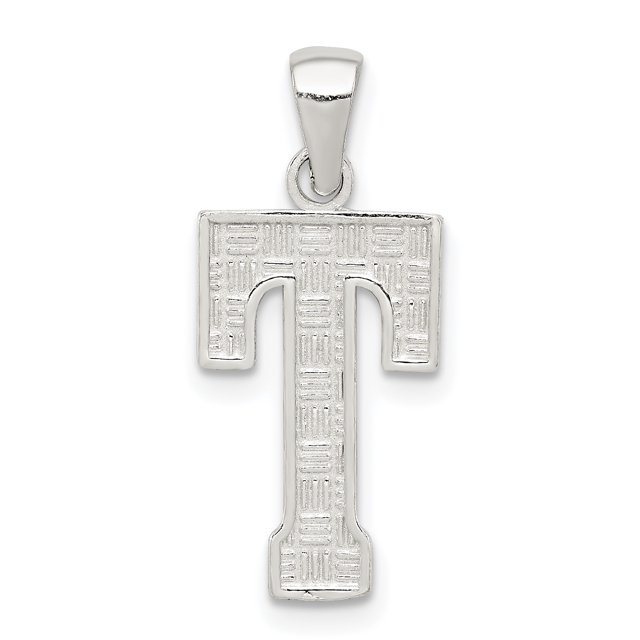 925 Sterling Silver Dainty Letter T Initial Name Monogram Necklace Charm Pendant