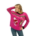 thumbnail image 2 of 33 Degrees Women's Dancing Santa and Reindeer Ugly Christmas Sweater, Sizes XS-XXL, 2 of 7