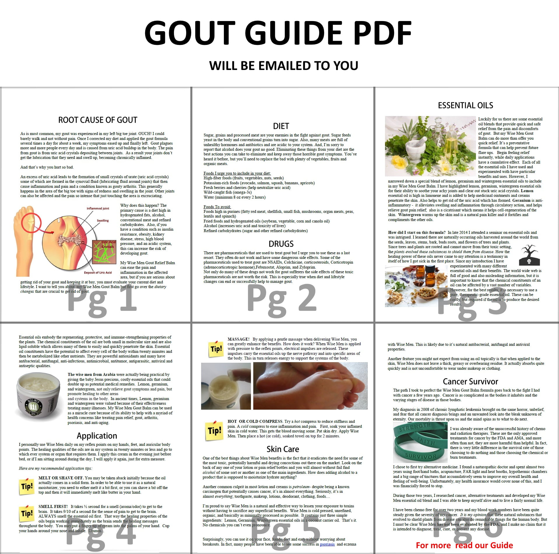 Gout Relief Balm with Organic Lemon Geranium Wintergreen