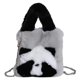 thumbnail image 1 of Panda Fur Messenger Bag Plush 24 Nuevos Estilos Furry Bucket Cute Face Covering Large Capaci (gris), 1 of 9