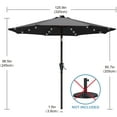 thumbnail image 6 of ABCCANOPY 10.5ft Patio Solar Umbrella LED Outdoor Umbrella with Tilt and Crank, Dark Gray, 6 of 10