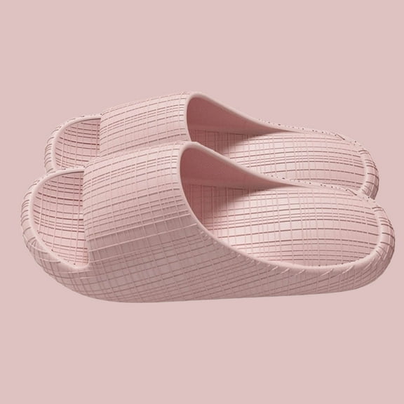 Nilvkv House Slippers, Open Toe Sandals, Women's Fashionable Casual Summer Thick-Soled Bathroom Soft-Soled Bread-Style Wearable Sandals