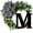 M, variant on Clearance!Unique Last Name Year Round Front Door Wreath with Bow, 12" Fashion Welcome Sign Garland Creative 26 A-Z Letter Farmhouse Spring All Seasons Hanger Decoration