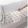 thumbnail image 2 of Fox Bed Skirt, Wild Life Fauna Themed Pattern of Colorful Engraved Savage Animal Print, Elastic Bedskirt Dust Ruffle Wrap Around for Bedding Decor, 4 Sizes, Multicolor, by Ambesonne, 2 of 2