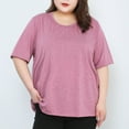thumbnail image 2 of Plus Size Women's Maternity T-Shirt Stretch Short Sleeve Pregnancy Top Summer Crew Neck Casual Loose Tops, 2 of 4