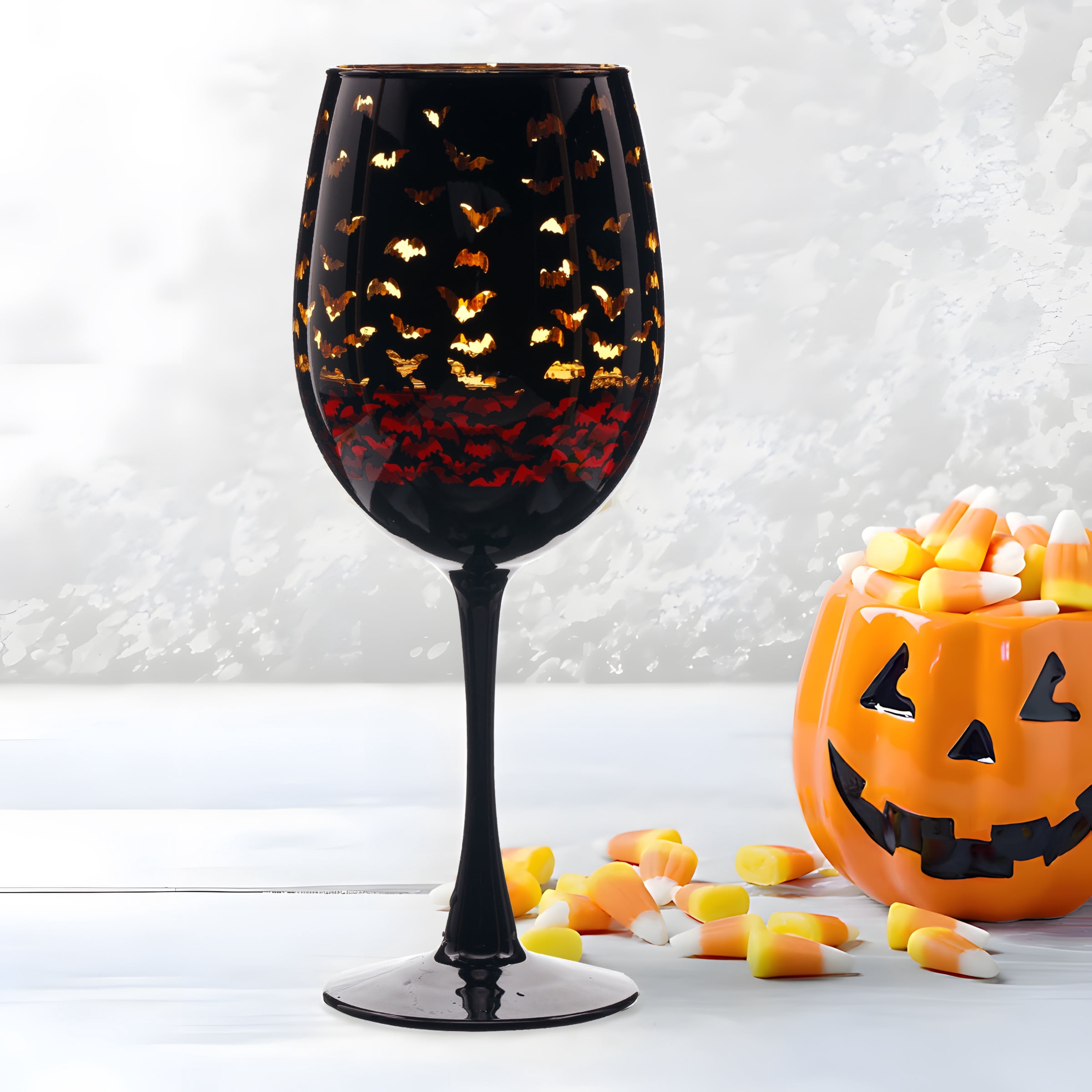 Way to Celebrate Halloween Two Tone Wine Glass Pumpkin - Walmart.com