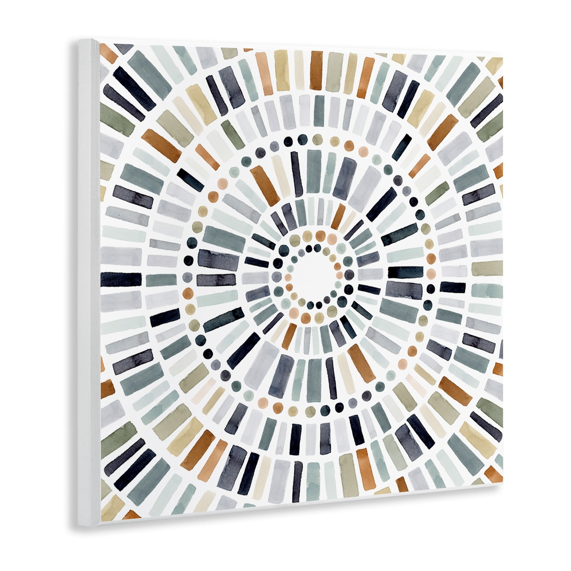 Stupell Industries Abstract Rustic Mosaic Circle Pattern Illustration Modern Painting Unframed Art Print Wall Art, 12 x 12, Design by Victoria Barnes