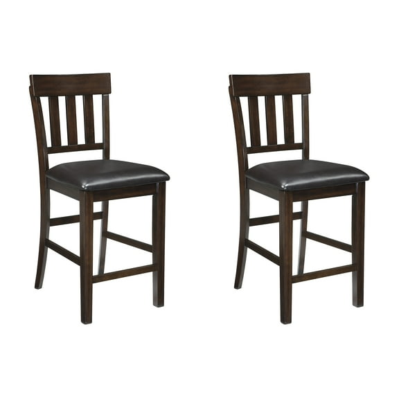 Signature Design by Ashley Haddigan Counter Height Upholstered Barstool, Set of 2, Dark Brown