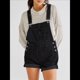 thumbnail image 4 of Pantalones Cortos Vaqueros para Mujer, de Verano Informales, Holgados, Ajustables, con Tirantes. Negro XL, 4 of 10
