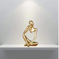 thumbnail image 3 of Estatua de resina abstracta, decoración moderna, sala de estar, única, estatuas y esculturas (oro), 3 of 5