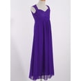 thumbnail image 4 of TiaoBug Flower Girls Maxi Dress Chiffon Junior Prom Wedding Bridesmaid Gown Purple 12, 4 of 7