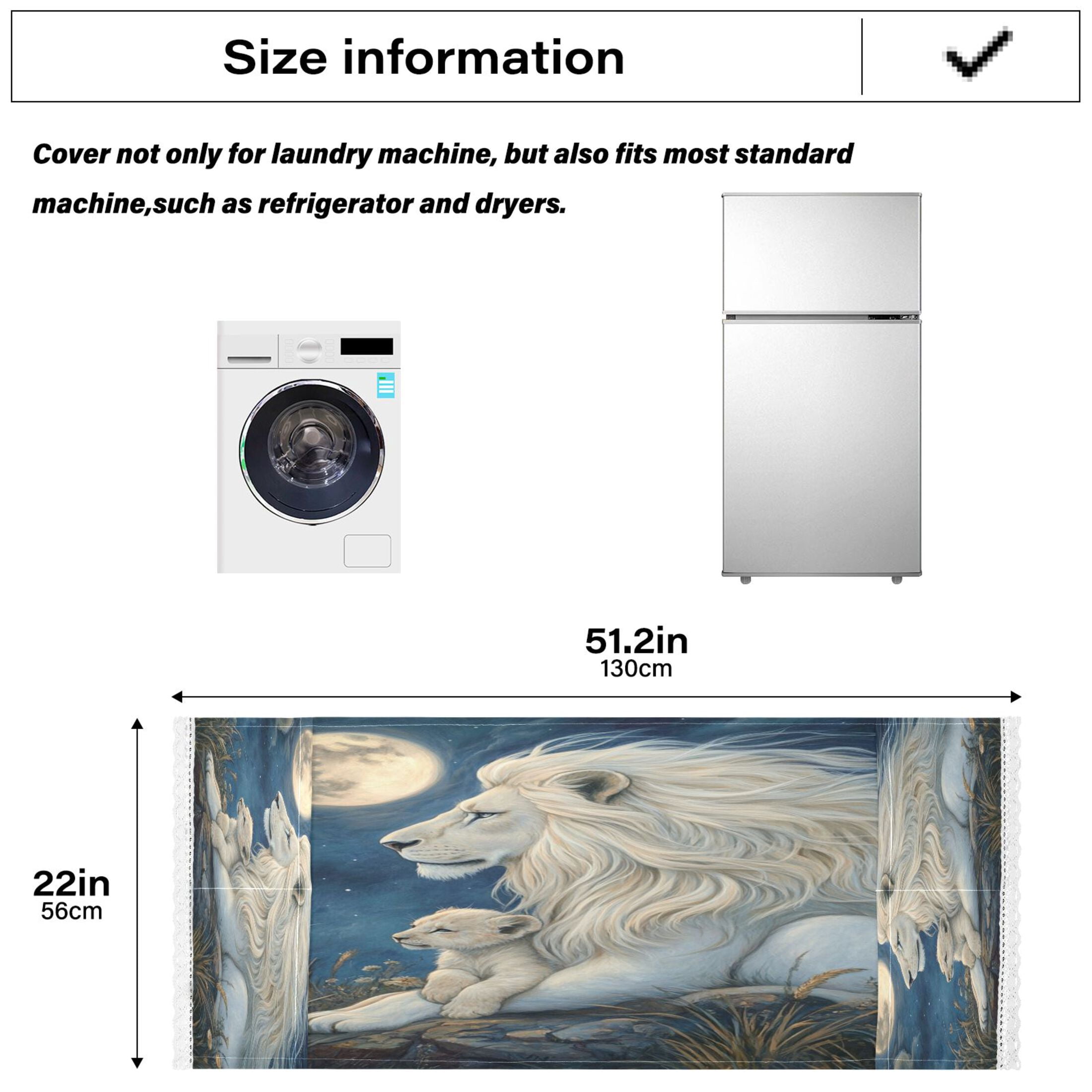 WOBOGO White Maned Lion Washing Machine Cloth Dryer Refrigerator Top Cover Protective Non-Slip Mat For Kitchen Laundry