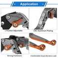 thumbnail image 4 of Palancas de freno y embrague cortas y largas para Yamaha YZF R1 99-01, palanca de freno ajustable de motocicleta, aleación de aluminio, mango de titanio con extremo naranja, 4 of 6