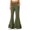 Blackish Green, variant on Women's High Waist Double Tier Ruffle Hem Flare Pants, Soft Bell Bottom Trousers with Pockets, Stretchy Casual Wide Leg Lounge Pants for Daily Wear Red S