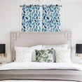 thumbnail image 3 of Spring Leaves Kitchen Curtains Window Panels, Blue Plants Country Botanical Leaf Beige Insulated Window Treatment Curtain, Grommet Curtains for Bedroom/Living Room/Bathroom, 2 Piece 42"Wx45"L, 3 of 8