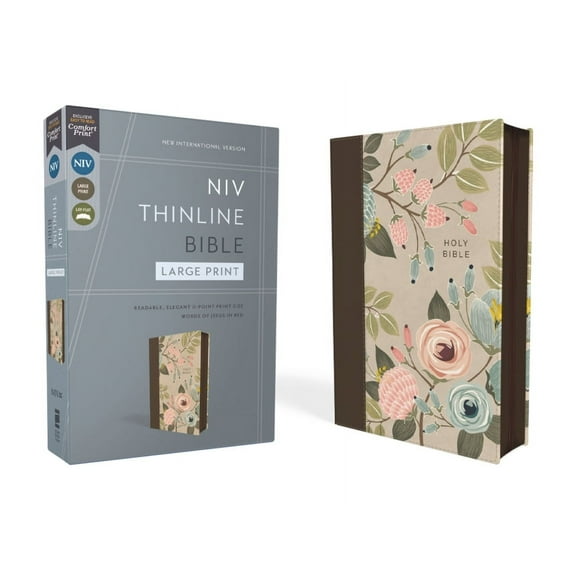 Niv, Thinline Bible, Large Print, Leathersoft, Floral, Zippered, Red Letter, Comfort Print, (Hardcover)