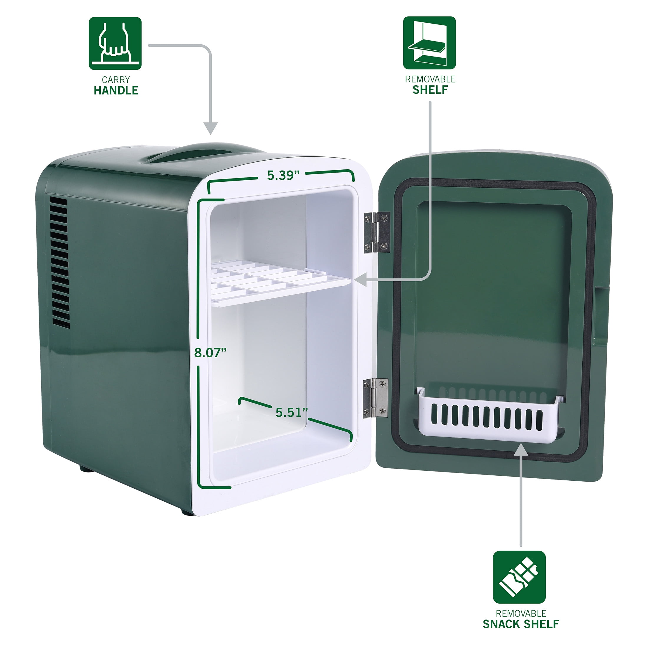 Harry Potter Slytherin 4L Mini Refrigerators with Thermoelectric Cooling, 4.4 lb