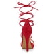 thumbnail image 3 of Sandalias Cordón Arriba Plataforma Tacones De Aguja Para Mujeres rojo 36, 3 of 7