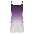 thumbnail image 4 of WRKEKC Lounge Sets for Women Polka Dot Print Sleeveless Spaghetti Strap Top with Color Block Shorts for Sleepwear and Home, 4 of 5
